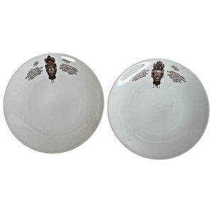 2 Mitterteich Porzellan Salad Side Plates Clock Pattern 7 3/4 IN Germany Vintage